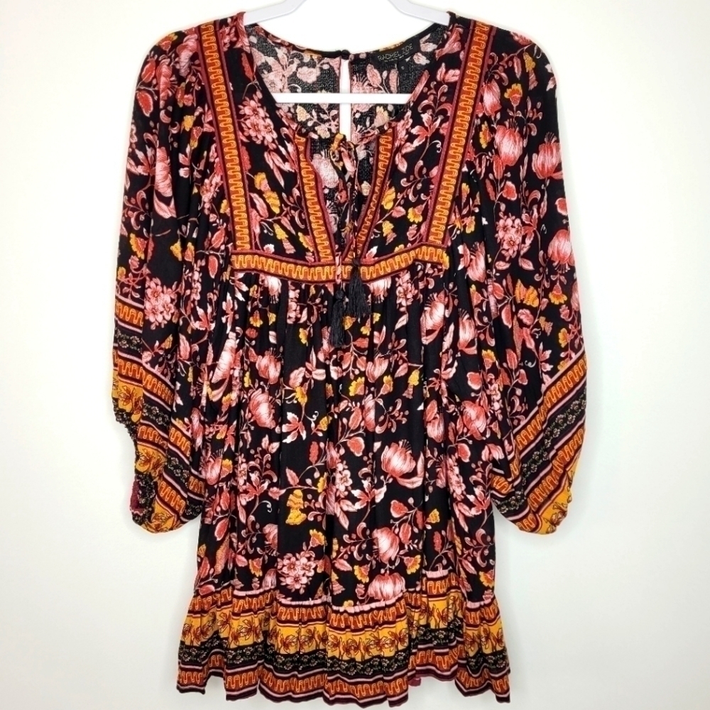 Rachel Zoe NWT Floral Boho Tunic Balloon Sleeves Flowy